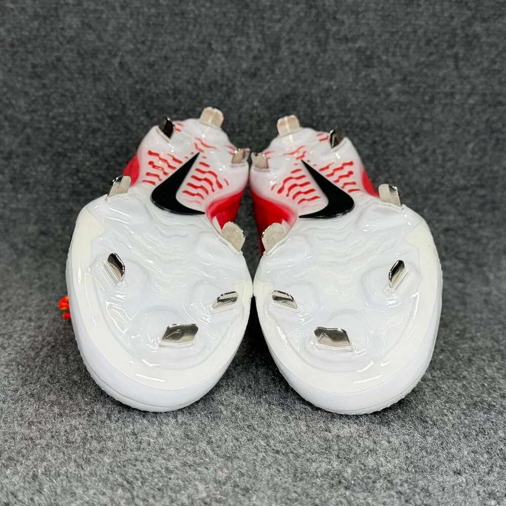 Nike womens White and Red Gradient Athletic Cleats